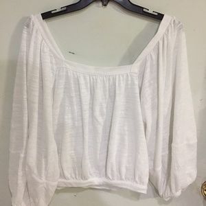 White Free People Bell-Sleeve Top